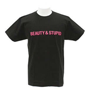 Tシャツ/BEAUTY & STUPID | ブラック×ピンク